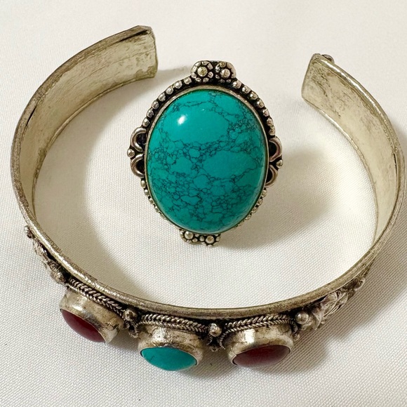 Adjustable cuff Bracelet and Ring Set - Picture 2 of 6